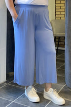 Ankle Pants Bamboo Women Blue Wiges