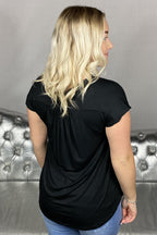 V-Neck Top Bamboo Women Black - Wiges
