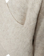 Wrappy Stickad Omlotttröja Dam Beige Moonbeam Mel | Smilebutiken – Freequent