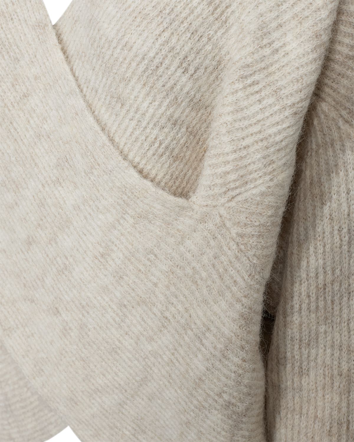 Wrappy Stickad Omlotttröja Dam Beige Moonbeam Mel | Smilebutiken – Freequent