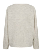 Wrappy Stickad Omlotttröja Dam Beige Moonbeam Mel | Smilebutiken – Freequent