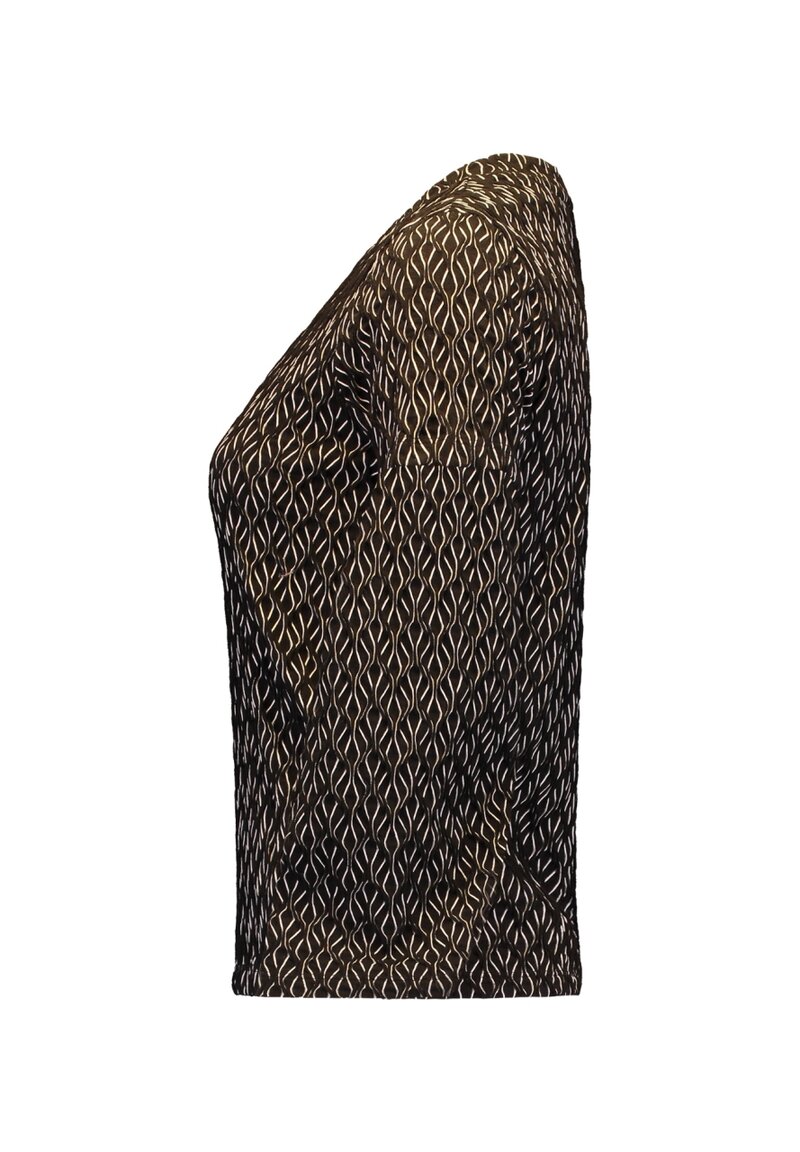 Adora Kortärmad Blus Dam Black Offwhite Zabaione
