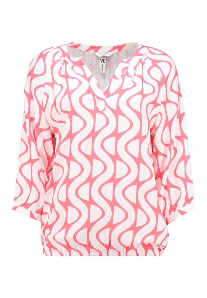 Cornelia Blus Dam Peach White Zabaione