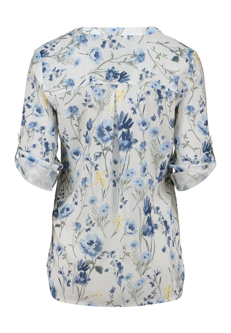 Elara V-ringad Blus Dam Blå Blue Flower - Zabaione