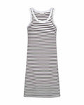 Zia Striped Dress Women Coffee Bean With Brilliant White | Smilebutiken - Freequent