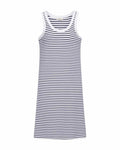 Zia Striped Dress Women Navy Blazer With Brilliant White | Smilebutiken - Freequent