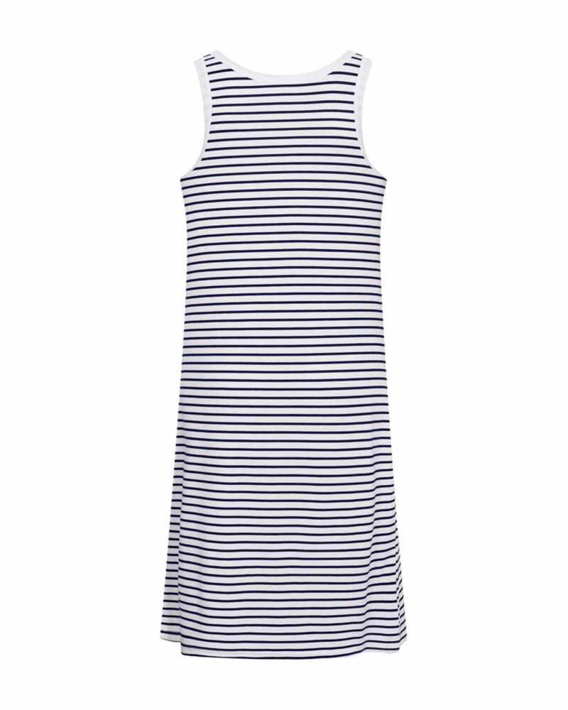 Zia Striped Dress Women Navy Blazer With Brilliant White | Smilebutiken - Freequent