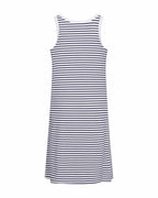 Zia Striped Dress Women Navy Blazer With Brilliant White | Smilebutiken - Freequent