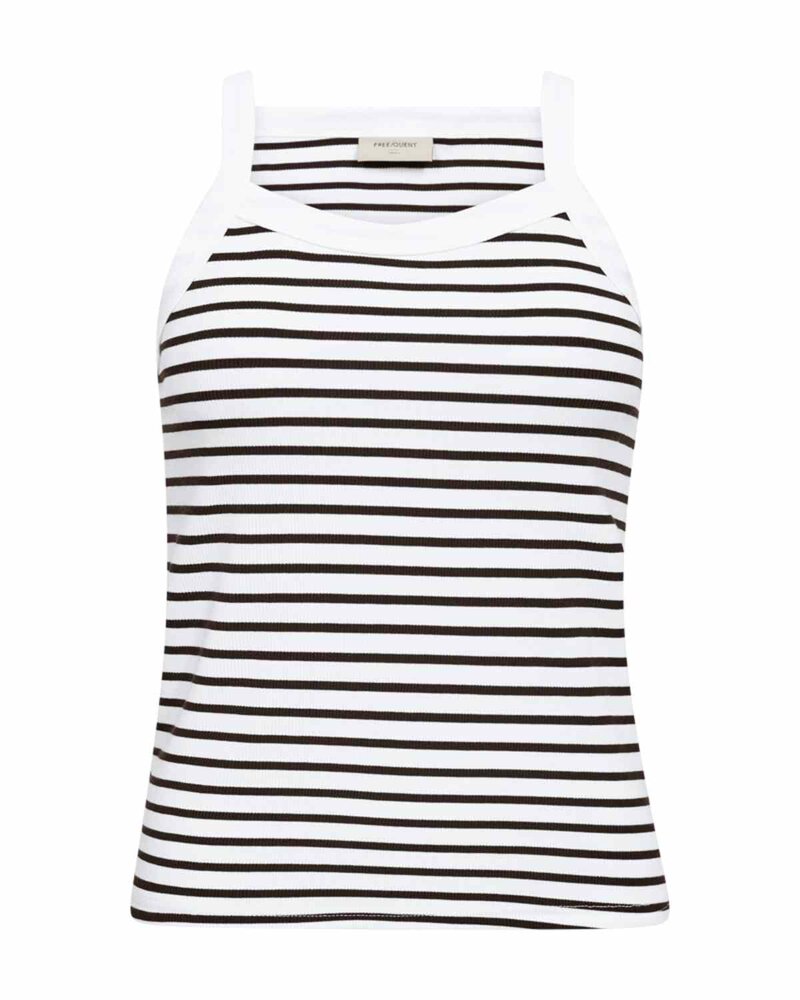 Zia Striped Linen Top Women Coffee Bean With Brilliant White | Smilebutiken - Freequent