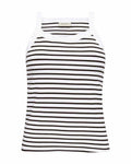 Zia Striped Linen Top Women Coffee Bean With Brilliant White | Smilebutiken - Freequent