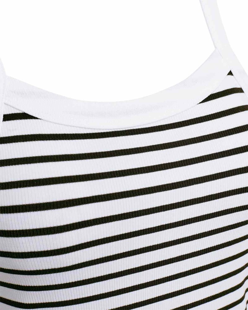 Zia Striped Linen Top Women Coffee Bean With Brilliant White | Smilebutiken - Freequent