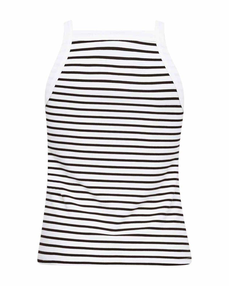 Zia Striped Linen Top Women Coffee Bean With Brilliant White | Smilebutiken - Freequent
