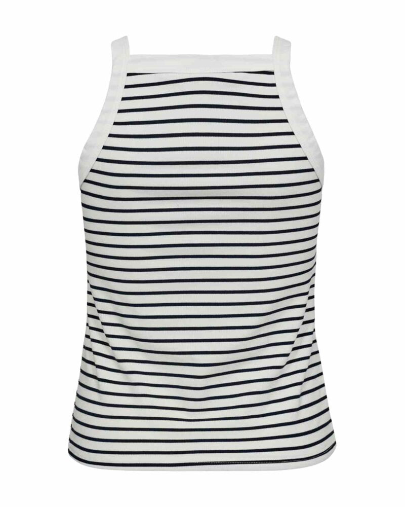 Zia Striped Linen Top Women Navy Blazer With Brilliant White | Smilebutiken - Freequent